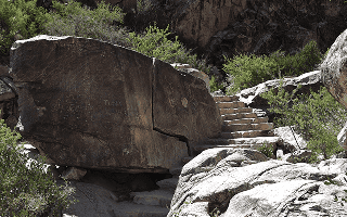 Waterfall trail at the White Tank Mountain Regional Park near Phoenix Arizona — cheap car insurance in Arizona.